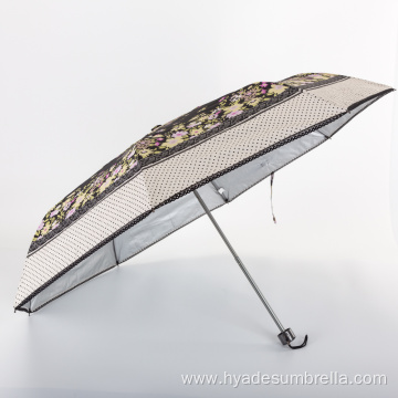 Lace Printing Umbrella Completely Shaded Folding